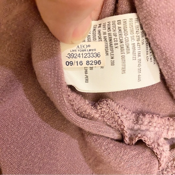 American Eagle Soft Cozy Stretchy Top Blouse Mauve Criss Cross Front Size Large - Picture 7 of 9